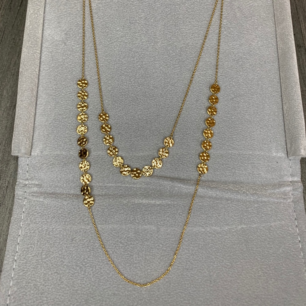 Gorjana Retired Chloe Hammered Disk Necklace